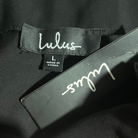 Lulus Black Saxson Paperbag Tie Belt Waist Pants NEW - Picture 4 of 6